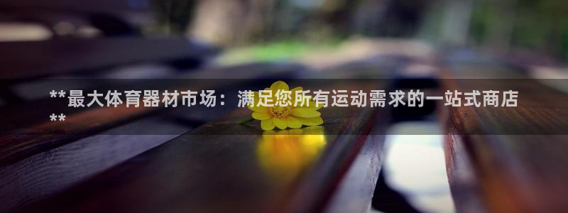 耀世官网：**最大体育器材市场：满足您所有运动需求的